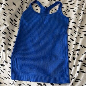 lululemon athletica vibrant Blue Ribbed Racerback Tank